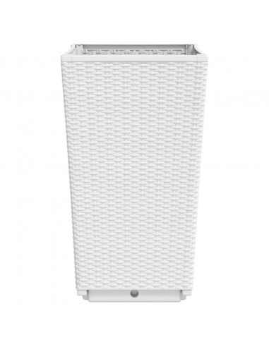 Fioriere da Giardino 2 pz Bianche 32,5x32,5x57 cm in PP