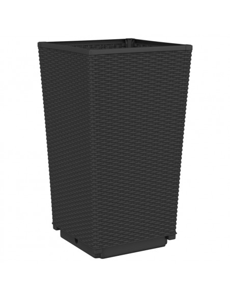 Fioriere da Giardino 4 pz Nere 32,5x32,5x57 cm in PP