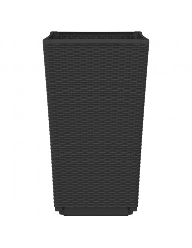 Fioriere da Giardino 4 pz Nere 32,5x32,5x57 cm in PP