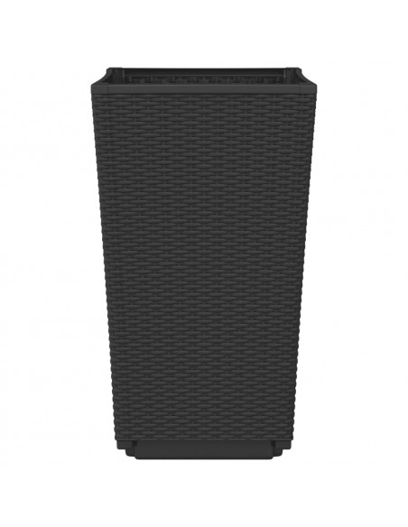 Fioriere da Giardino 4 pz Nere 32,5x32,5x57 cm in PP