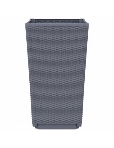 Fioriere da Giardino 4 pz Grigie 32,5x32,5x57 cm in PP