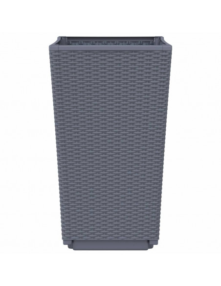 Fioriere da Giardino 4 pz Grigie 32,5x32,5x57 cm in PP