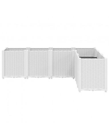 Fioriera da Giardino Bianca 160x120x53 cm in PP