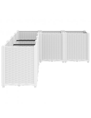 Fioriera da Giardino Bianca 160x120x53 cm in PP