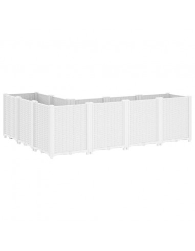 Fioriera da Giardino Bianca 160x120x53 cm in PP