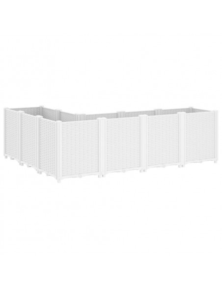 Fioriera da Giardino Bianca 160x120x53 cm in PP