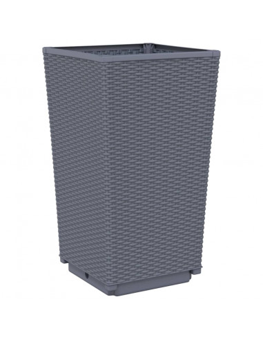 Fioriere da Giardino 2 pz Grigie 32,5x32,5x57 cm in PP