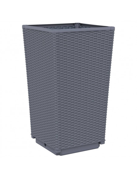 Fioriere da Giardino 2 pz Grigie 32,5x32,5x57 cm in PP