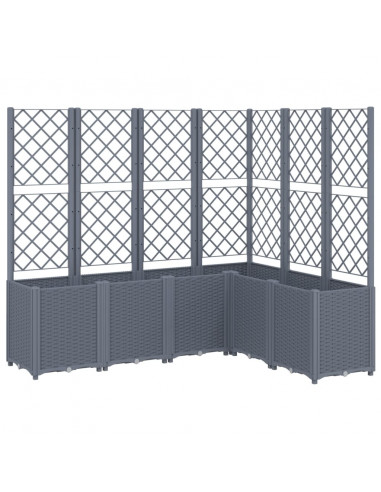 Fioriera Giardino con Graticcio Grigia 120x120x140 cm in PP