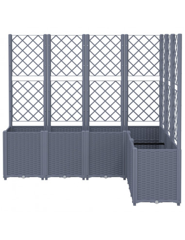 Fioriera Giardino con Graticcio Grigia 120x120x140 cm in PP