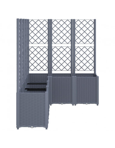 Fioriera Giardino con Graticcio Grigia 120x120x140 cm in PP