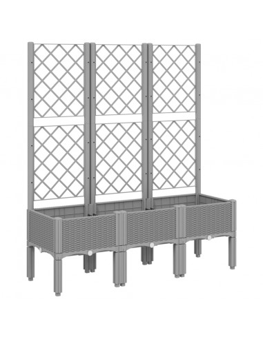 Fioriera Giardino con Traliccio Grigio Chiaro 120x40x142 cm PP