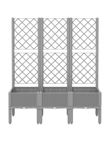 Fioriera Giardino con Traliccio Grigio Chiaro 120x40x142 cm PP
