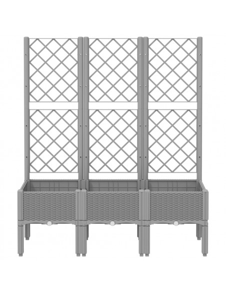 Fioriera Giardino con Traliccio Grigio Chiaro 120x40x142 cm PP