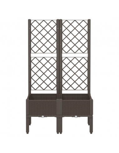 Fioriera da Giardino con Traliccio Marrone 80x40x142 cm in PP