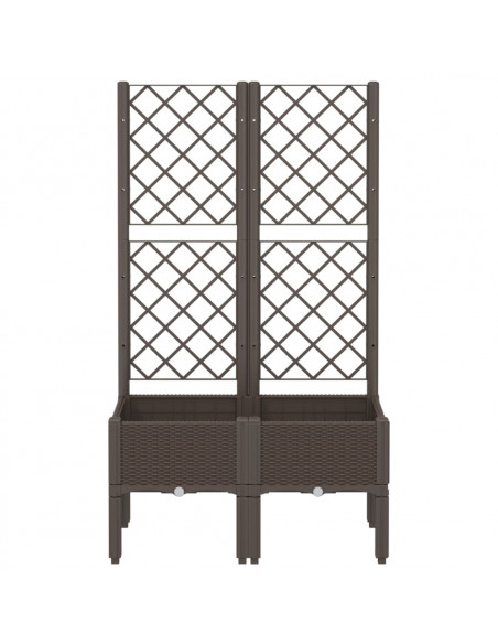 Fioriera da Giardino con Traliccio Marrone 80x40x142 cm in PP