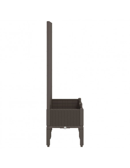 Fioriera da Giardino con Traliccio Marrone 80x40x142 cm in PP