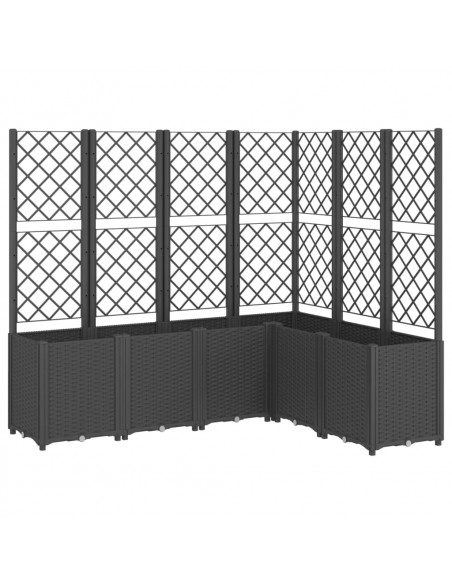 Fioriera Giardino con Graticcio Nera 160x120x140 cm in PP