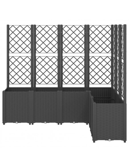Fioriera Giardino con Graticcio Nera 160x120x140 cm in PP