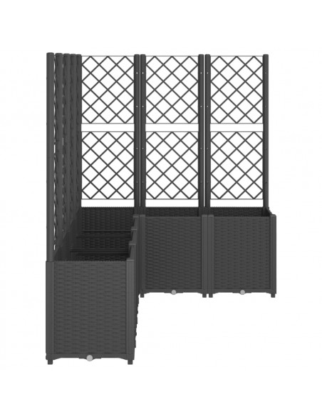 Fioriera Giardino con Graticcio Nera 160x120x140 cm in PP
