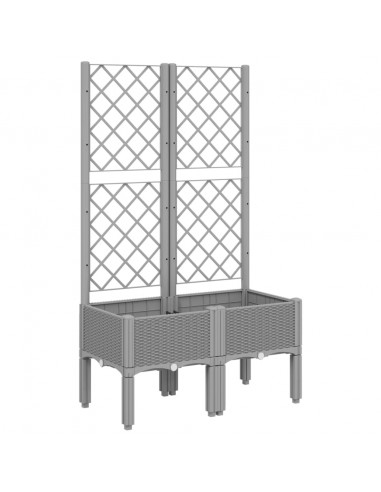 Fioriera da Giardino con Graticcio Grigio Chiaro 80x40x142cm PP