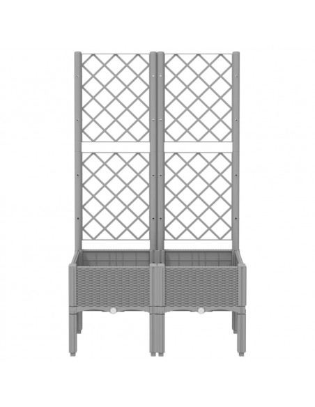 Fioriera da Giardino con Graticcio Grigio Chiaro 80x40x142cm PP