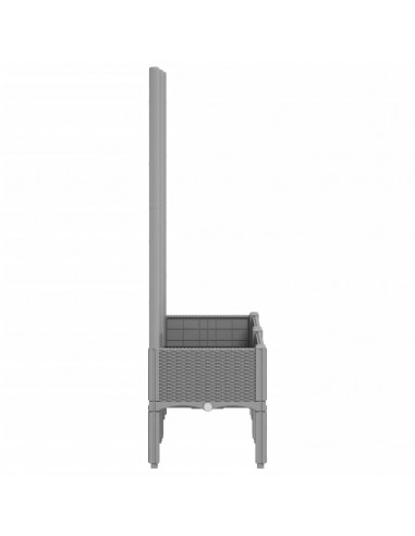 Fioriera da Giardino con Graticcio Grigio Chiaro 80x40x142cm PP