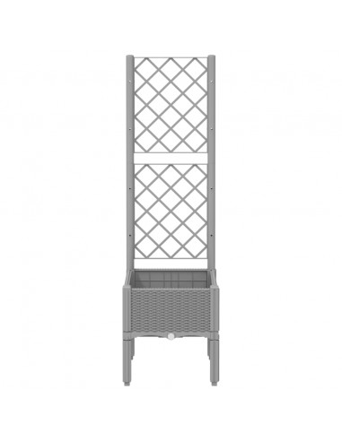 Fioriera da Giardino con Graticcio Grigio Chiaro 40x40x142cm PP