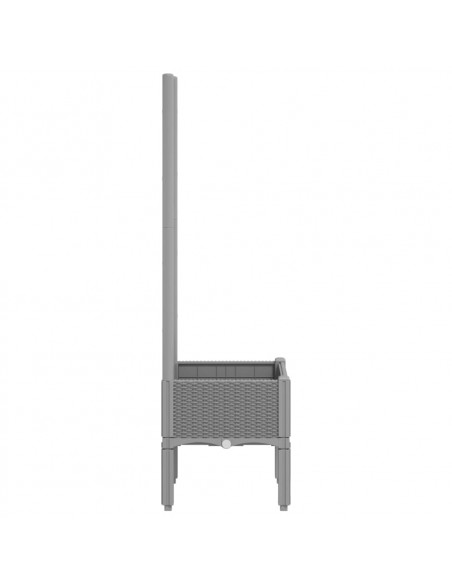 Fioriera da Giardino con Graticcio Grigio Chiaro 40x40x142cm PP