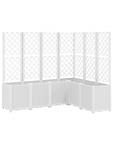 Fioriera da Giardino con Graticcio Bianco 160x120x140 cm in PP