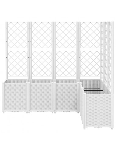 Fioriera da Giardino con Graticcio Bianco 160x120x140 cm in PP