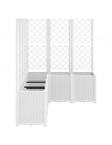 Fioriera da Giardino con Graticcio Bianco 160x120x140 cm in PP