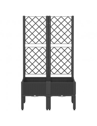 Fioriera da Giardino con Traliccio Nera 80x40x142 cm in PP
