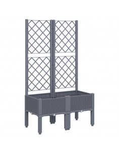 Fioriera da Giardino con Traliccio Grigia 80x40x142 cm in PP 2