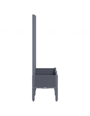 Fioriera da Giardino con Traliccio Grigia 80x40x142 cm in PP