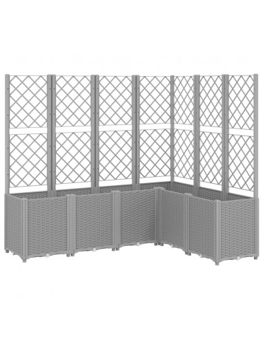 Fioriera Giardino con Graticcio Grigio Chiaro 160x120x140 cm PP