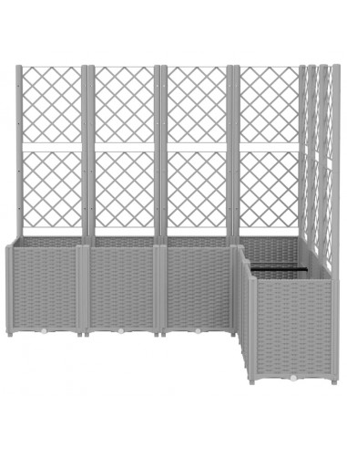 Fioriera Giardino con Graticcio Grigio Chiaro 160x120x140 cm PP