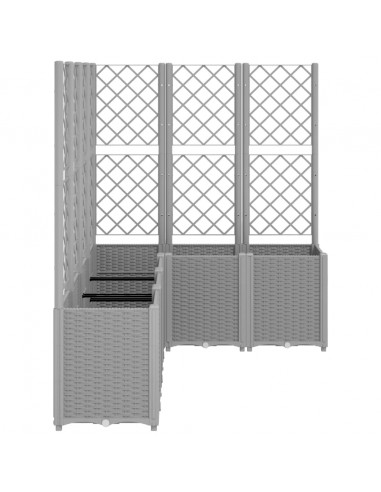 Fioriera Giardino con Graticcio Grigio Chiaro 160x120x140 cm PP