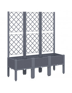 Fioriera da Giardino con Traliccio Grigia 120x40x142 cm in PP 2