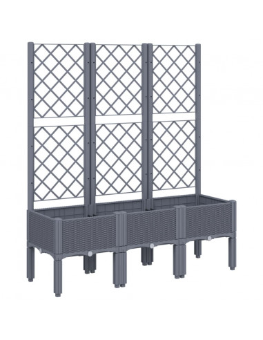 Fioriera da Giardino con Traliccio Grigia 120x40x142 cm in PP