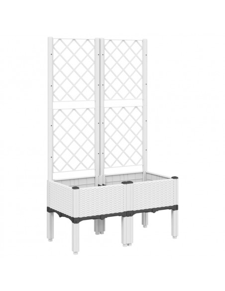 Fioriera da Giardino con Graticcio Bianco 80x40x142 cm PP