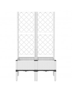 Fioriera da Giardino con Graticcio Bianco 80x40x142 cm PP 2
