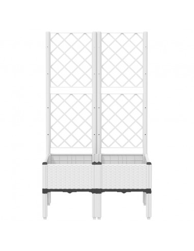 Fioriera da Giardino con Graticcio Bianco 80x40x142 cm PP