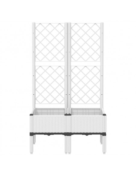Fioriera da Giardino con Graticcio Bianco 80x40x142 cm PP