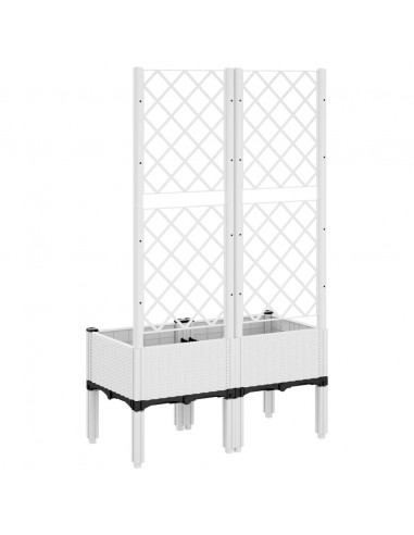 Fioriera da Giardino con Graticcio Bianco 80x40x142 cm PP