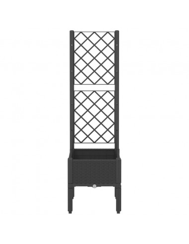 Fioriera da Giardino con Traliccio Nera 40x40x142 cm in PP