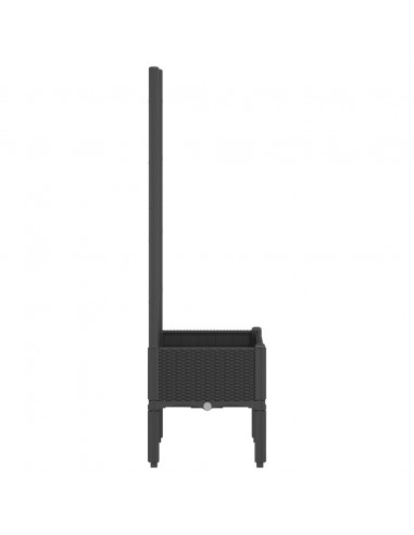 Fioriera da Giardino con Traliccio Nera 40x40x142 cm in PP