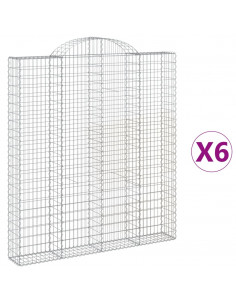 Cesti Gabbioni ad Arco 6 pz 200x30x220/240 cm Ferro Zincato 2