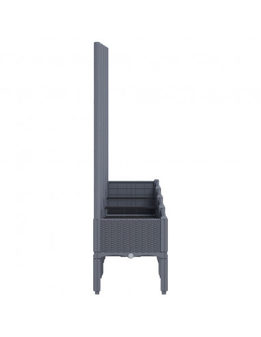 Fioriera da Giardino con Traliccio Grigia 160x40x142 cm in PP