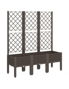 Fioriera da Giardino con Traliccio Marrone 120x40x142 cm in PP 2